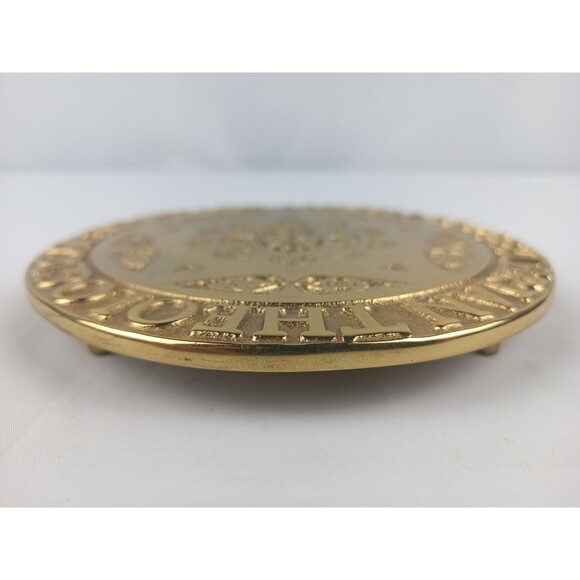 Polished Brass Collectible Trivet Plaque Wall Art Austin Presbyterian  6 in - Picture 5 of 9